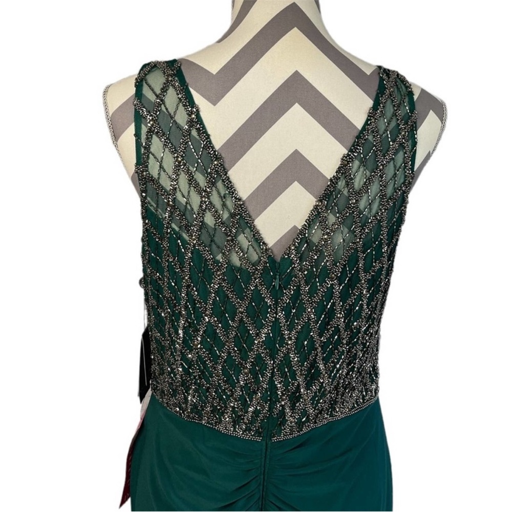 Adrianna Papell Green Maxi Dress with Embellished Bodice - Picture 5 of 6